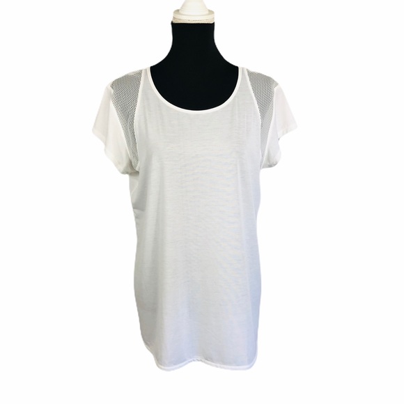 ATHLETA White Short Sleeve Tee in SZ Large Tall - Picture 3 of 11